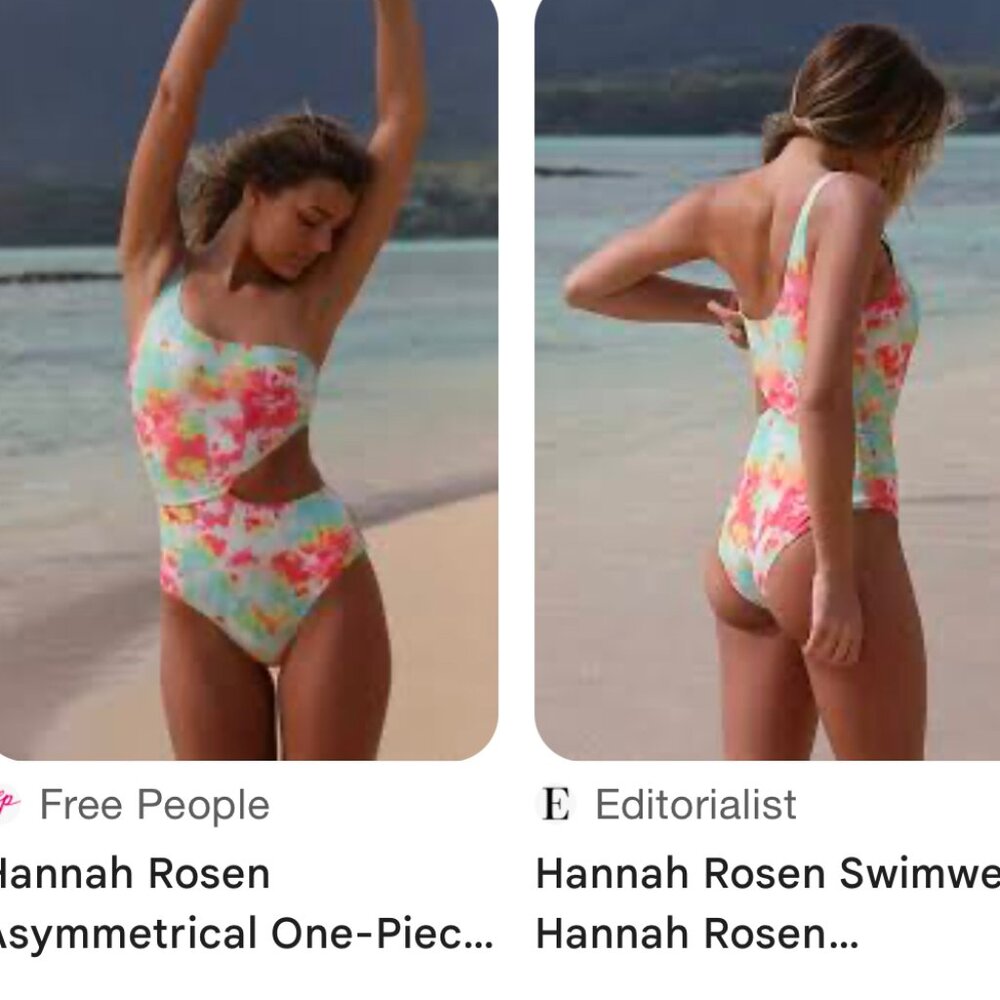 Free People One-Shoulder Floral Tie-Dye One-Piece Swimsuit in Mint, Pink, Yellow